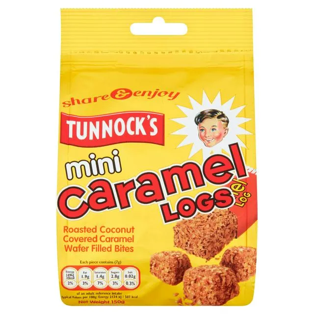 Tunnocks Mini Wafer Bites Caramel Logs 150g