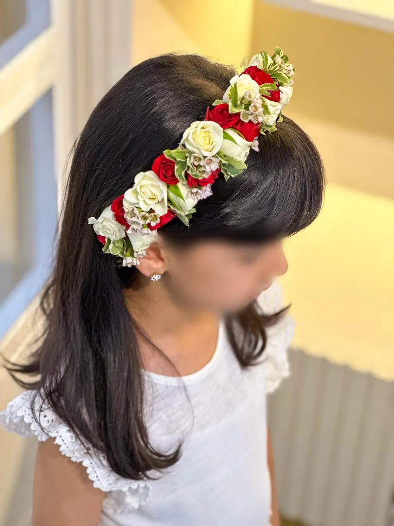 Headband Taj Baby Rose Red and White j8