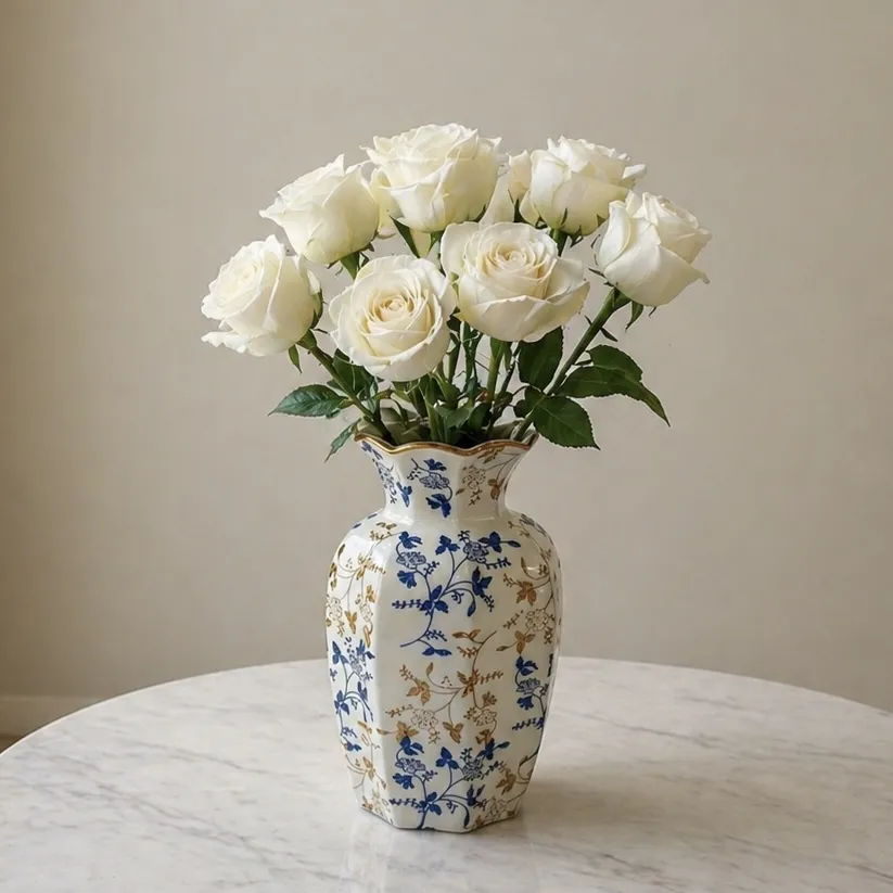 Vintage Blue&Beij Vase