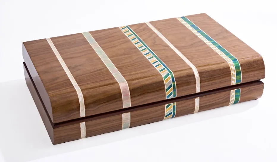 Wood Box with Pearl detailing - 102 pcs.