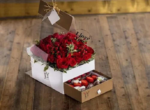 Drawer Box Red flower