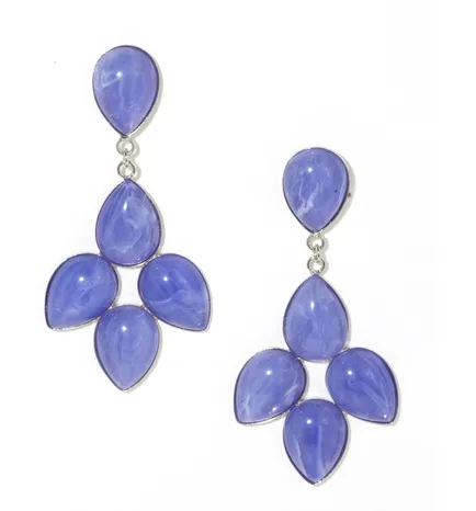 Yochi NY - Multi Teardrop Dangling Earring - Blue