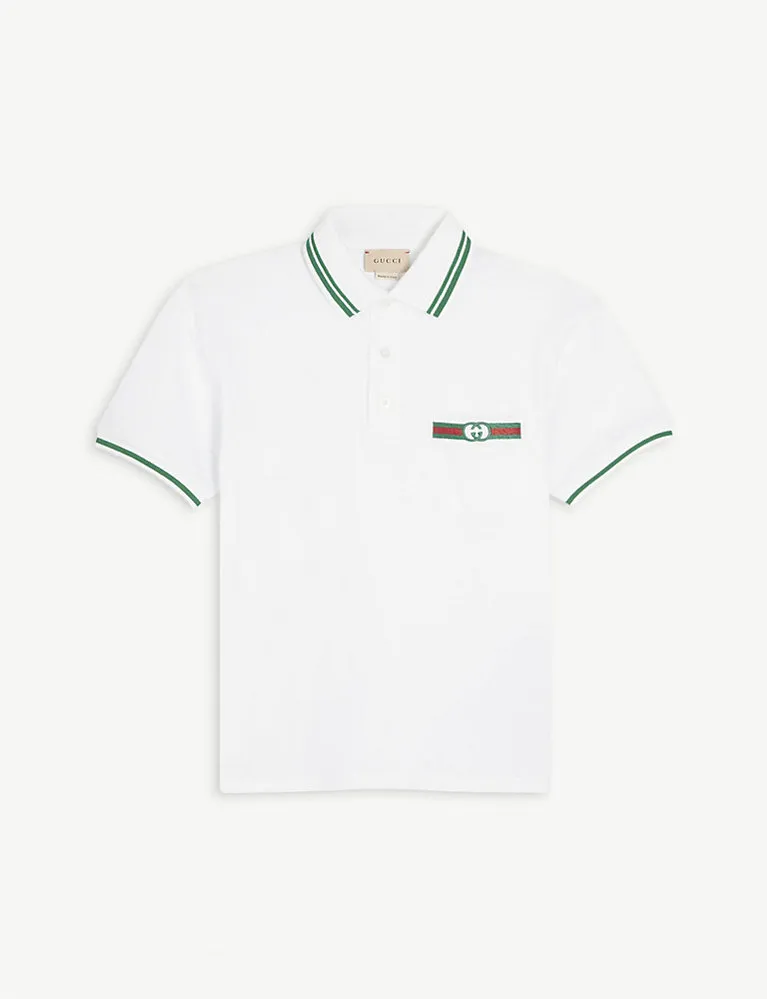 Gucci Logo-Embroidered Cotton-Blend Polo Shirt 6-12 Years