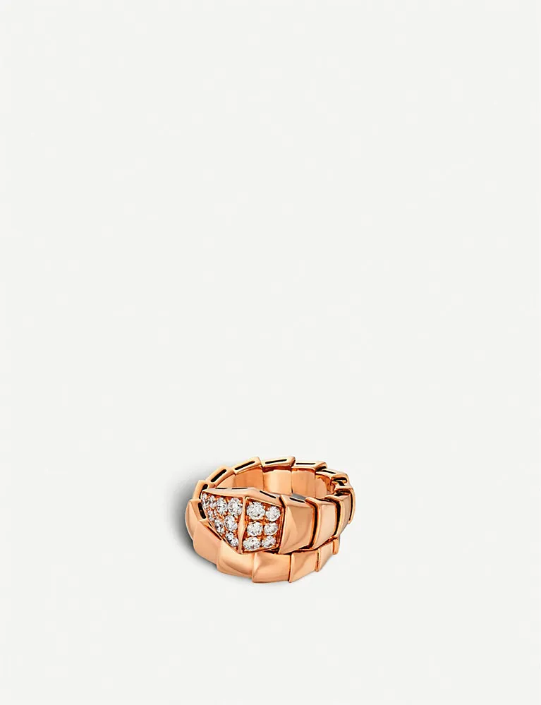 Bvlgari Serpenti 18Kt Pink-Gold And Diamond Ring