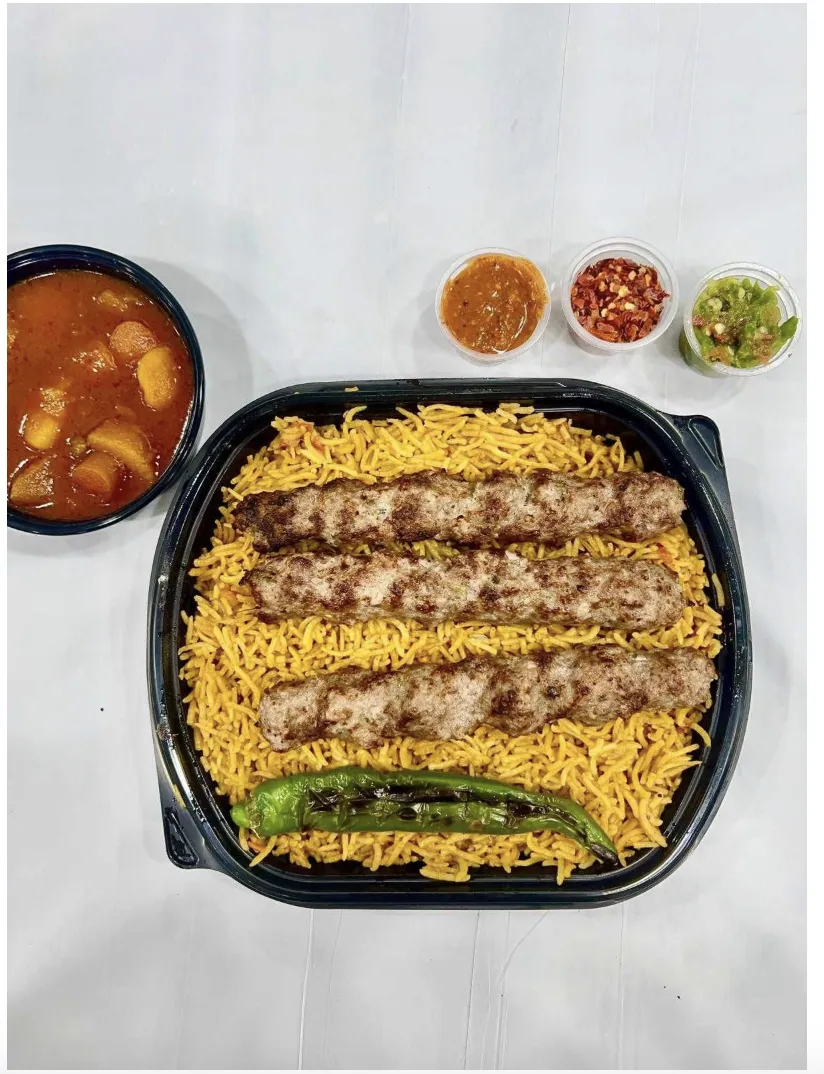 Kebab grilled on Charcoal Served With BUkhari Rice