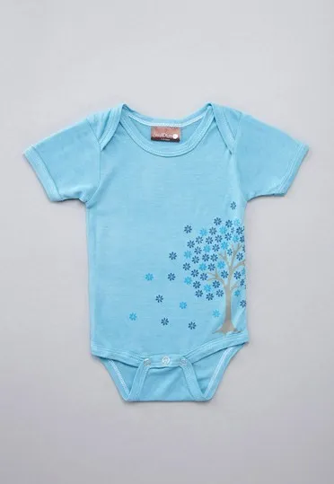 Small Plum, Tree BodySuit - Light Blue