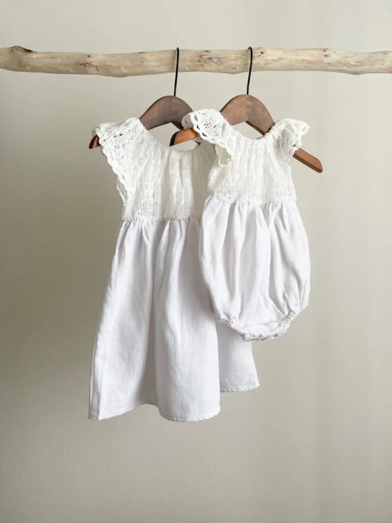 Knit Linen Dress- Ivory