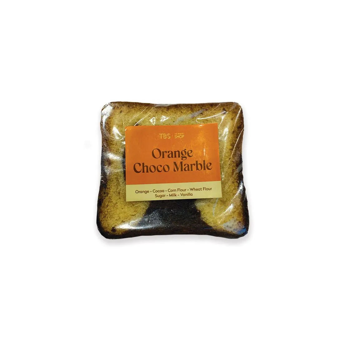 Orange Choco Marble Cake Slice