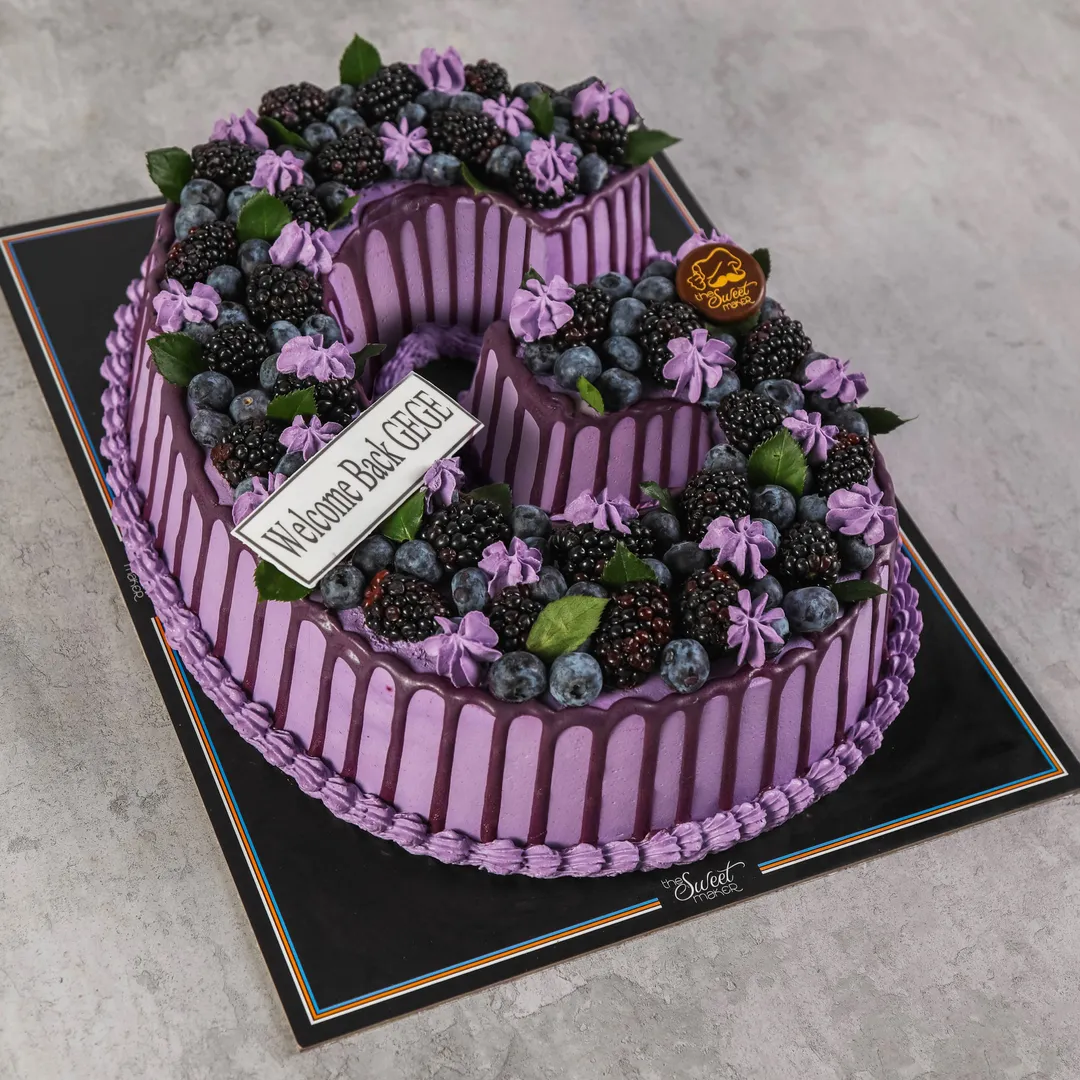 Black Blue Berry Letter Cake