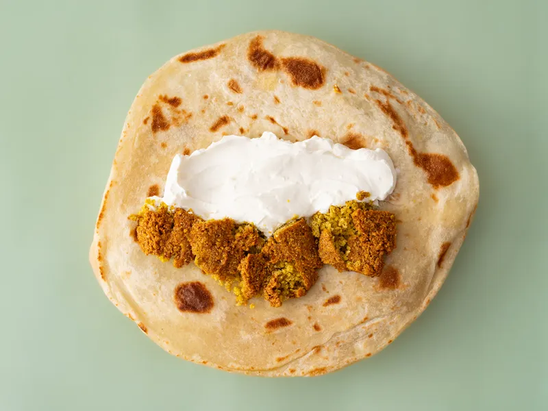 Falafel and Labneh Chapati
