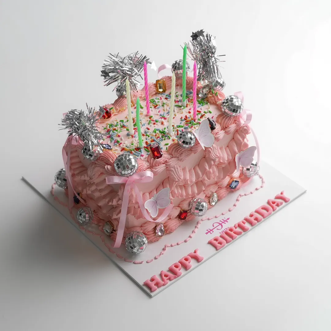 Pink Disco Birthday Cake 🎂🪩🦋