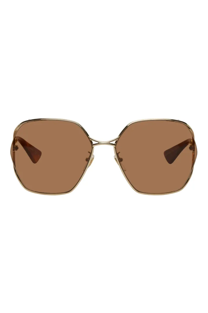 Gucci - Gold Hexagon Sunglasses