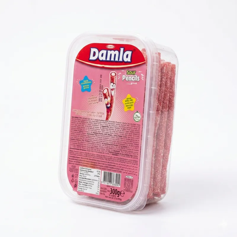 Tayas Damla Turkish Sour Pencil Liquorice with Strawberry Flavor 300gr