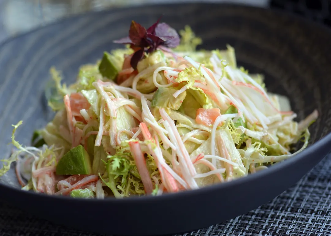 Salmon crab AVO salad