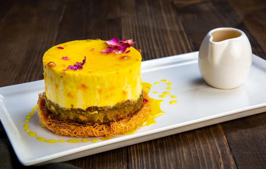 Saffron Kunafa Cheese Cake