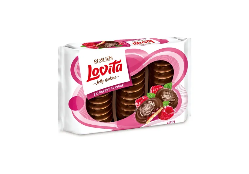 Roshen Lovita Chocolate Cookies Raspberry 420g