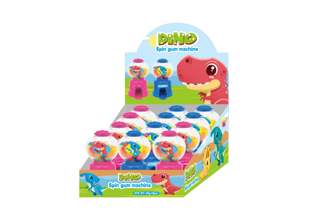 Dino Spin Gum Machine 40g x 12 Pieces