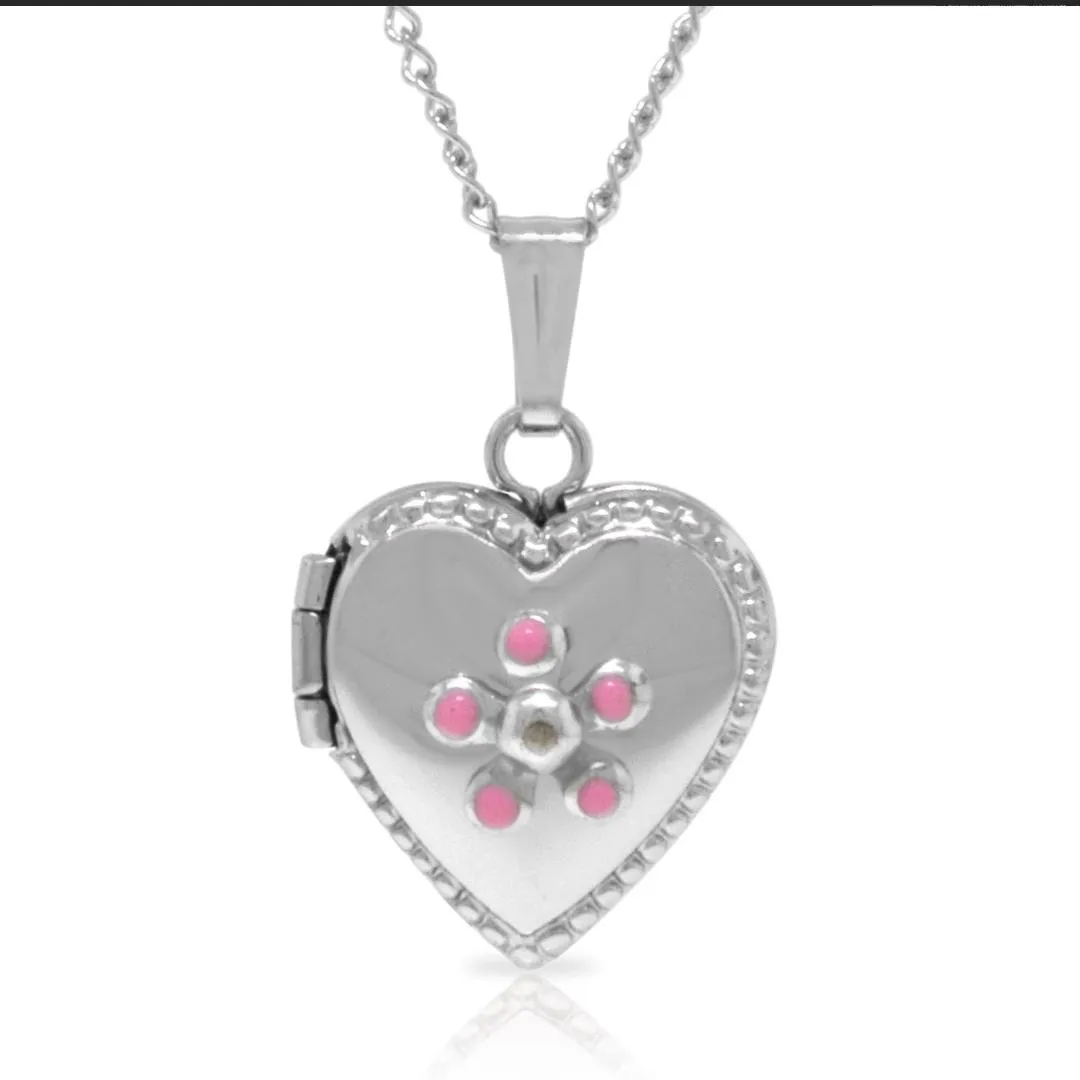 Baby Heart Locket In Sterling Silver