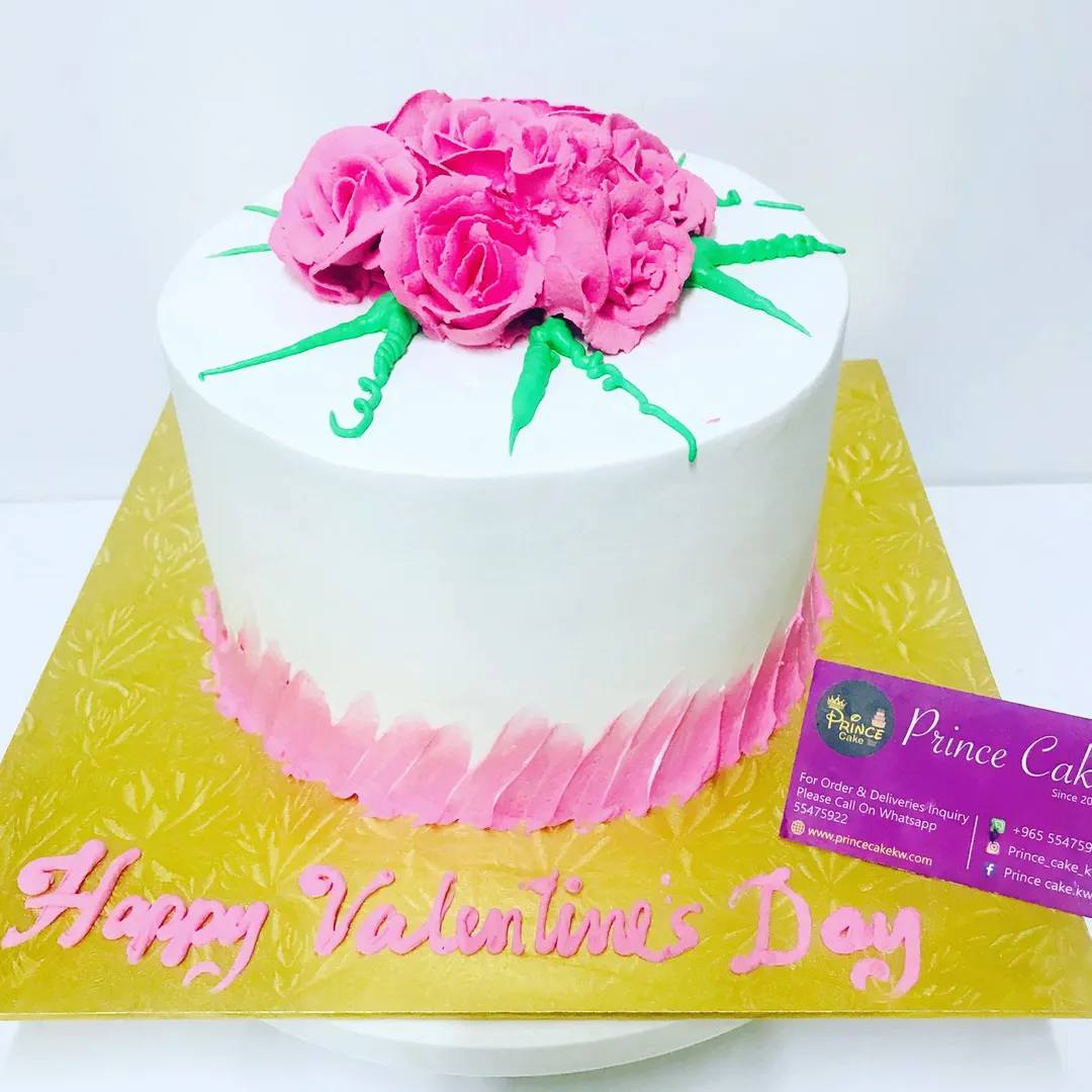 pink flower cake