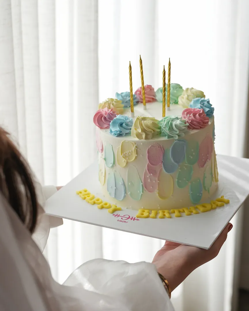 Pastel Birthday Cake 🎂✨