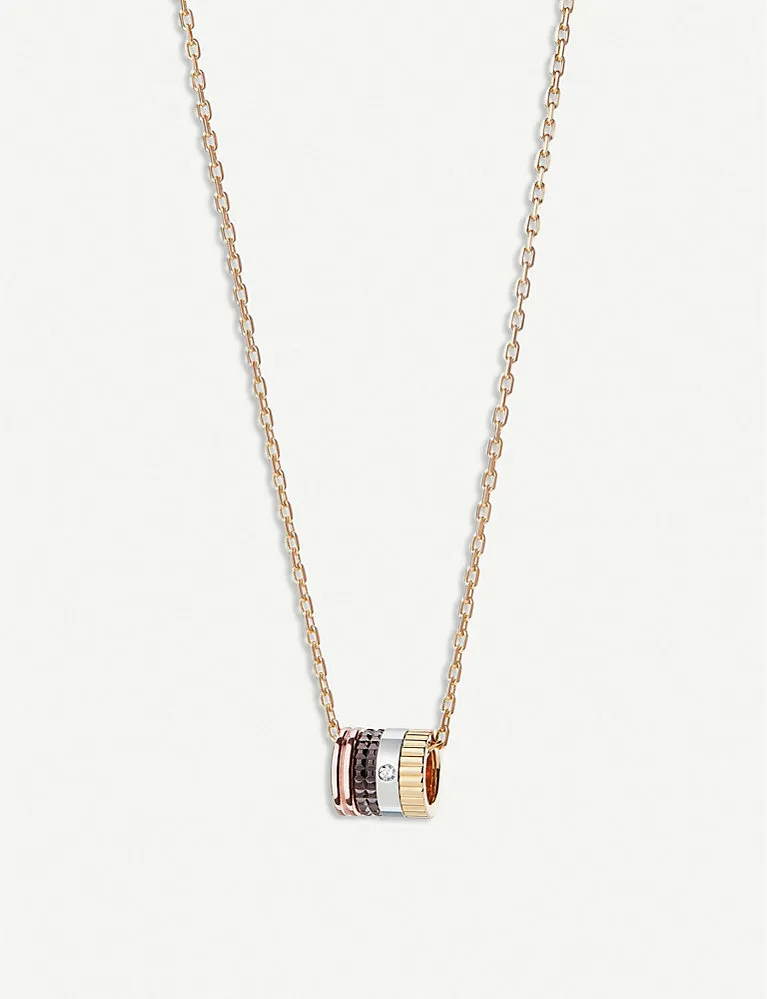 Boucheron Quatre Classique 18Ct Yellow, White And Rose-Gold And Diamond Necklace
