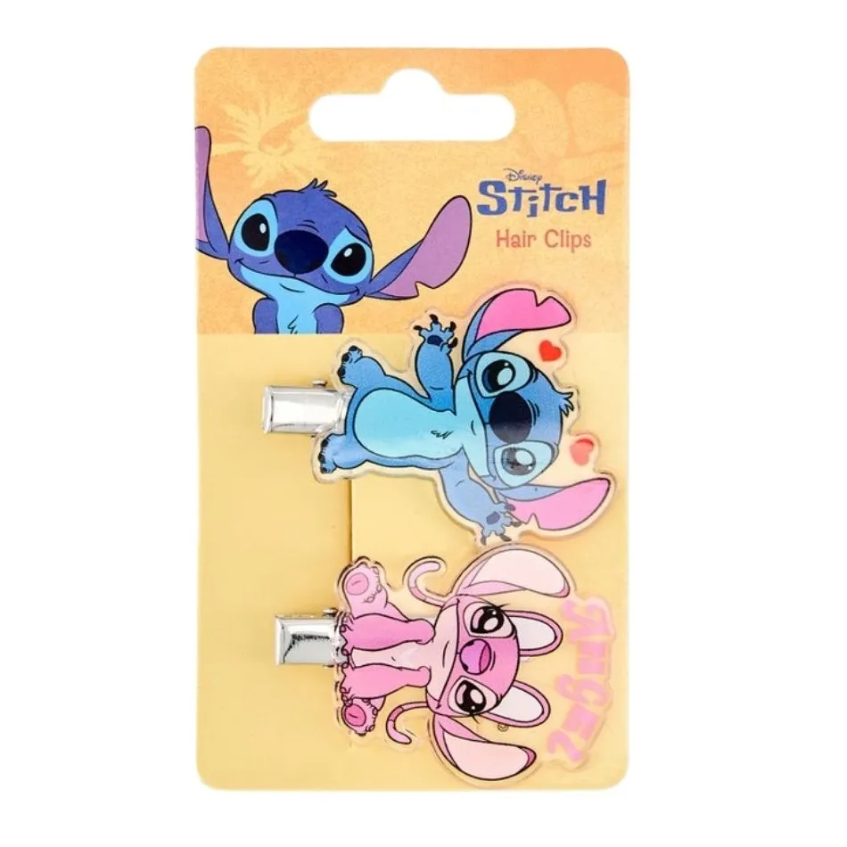Stitch & Angel Shaped Hair Clips - 2 PCS