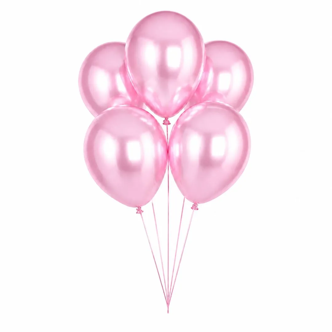 5 Balloons Helium Pink