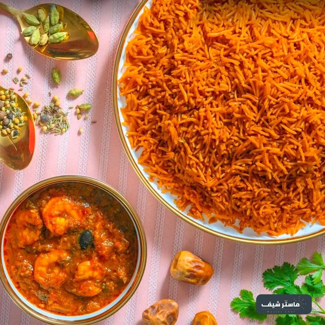 عيش محمر (عيش حلو)مع مرق ربيان