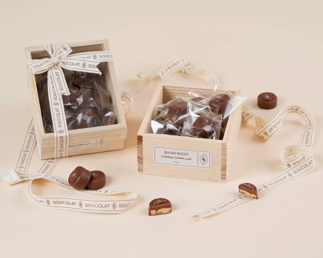 Wood Box Sea Salt Biscuit - 16 pcs