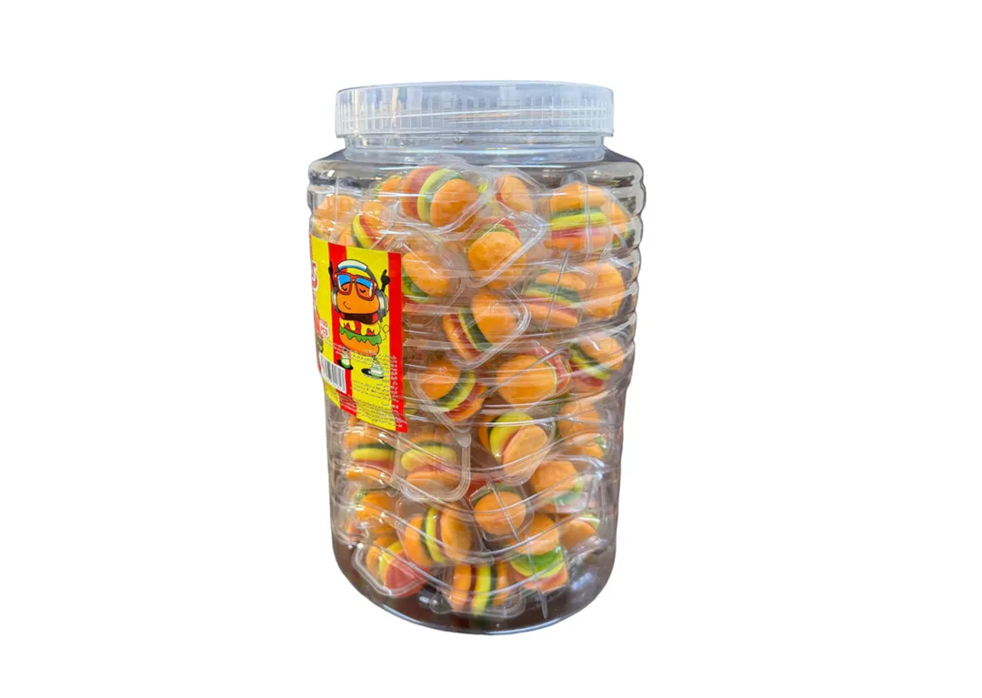 Mini Burger Gummy with Mixed Fruit Flavor 9gr x 100 Pieces