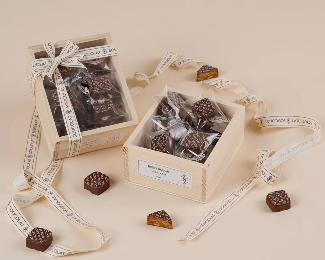 Wood Box Honey Nougat - 16 pcs