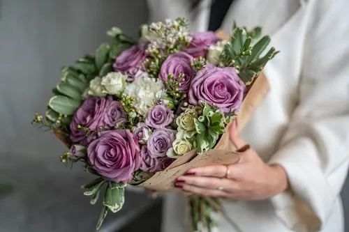 Purple & White Flower Bouquet