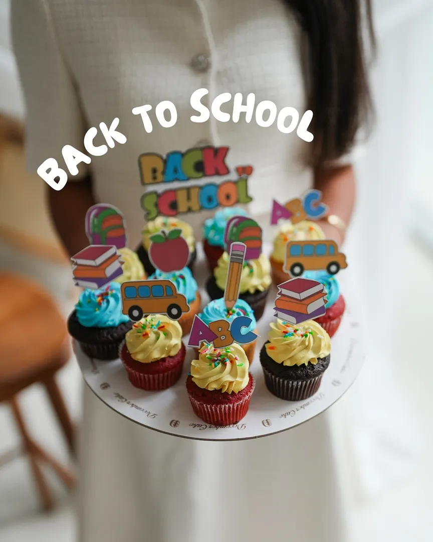 Back to school colorful cup cake 12 pic