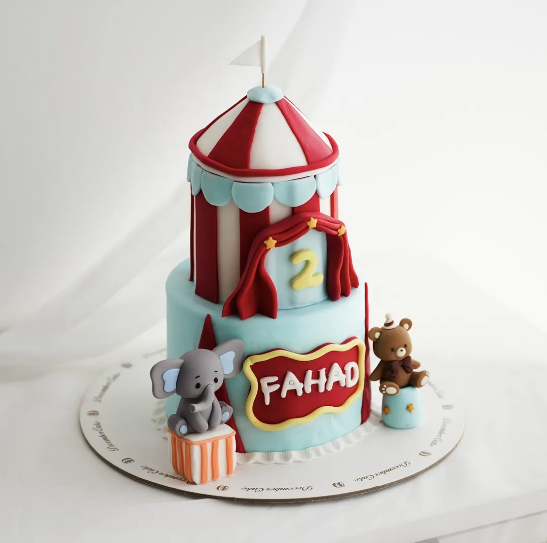 Circus cake double 6inch mix chocolate vanilla