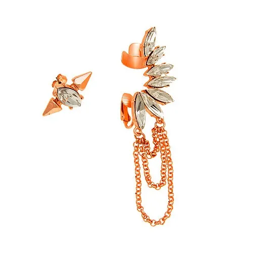 Homage Ear Cuff Earrings in Matte Rose Gold