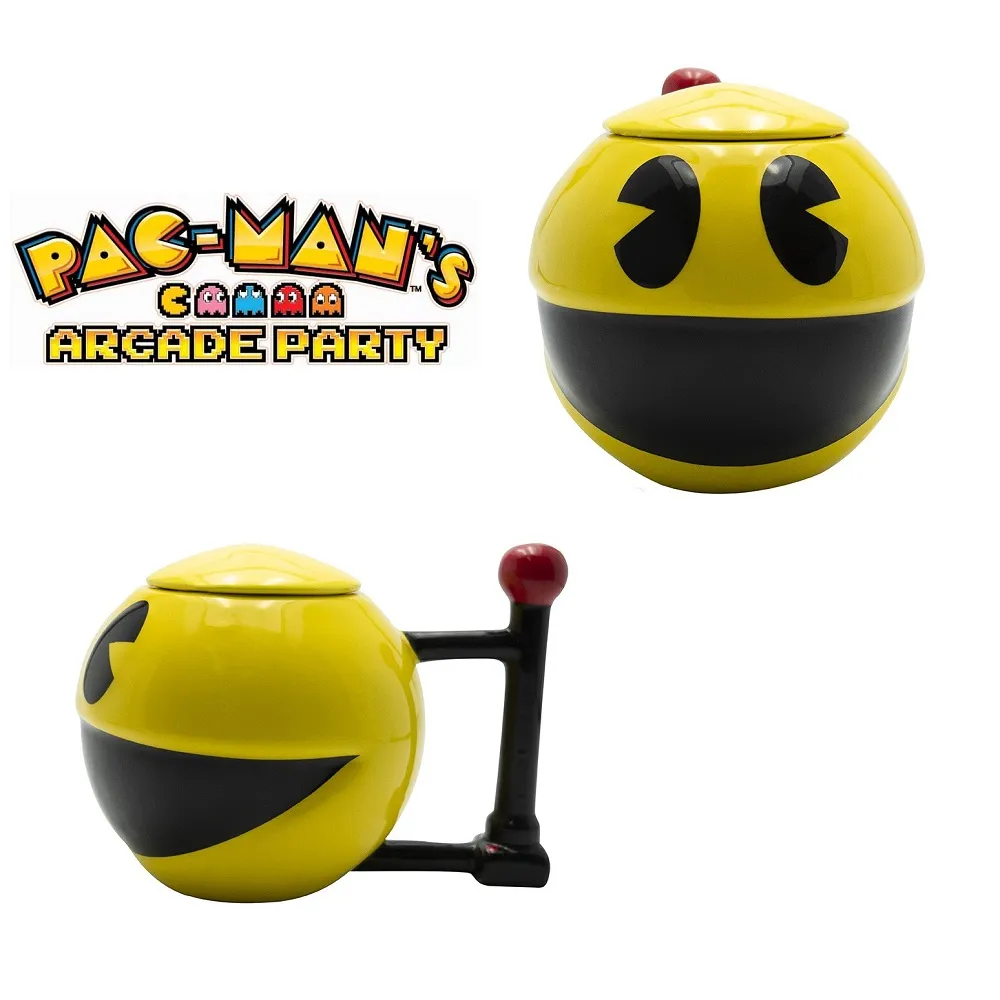Pac Man 3D Shaped Mug With Lid - 450 ML