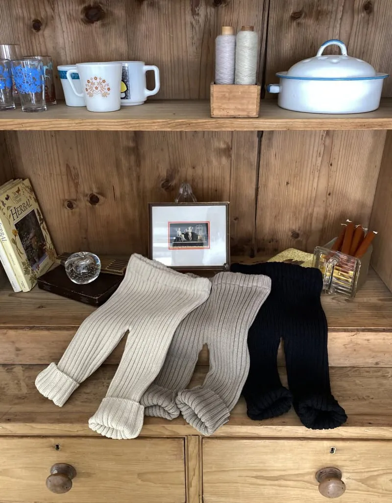 Rib Knit Pants- Beige