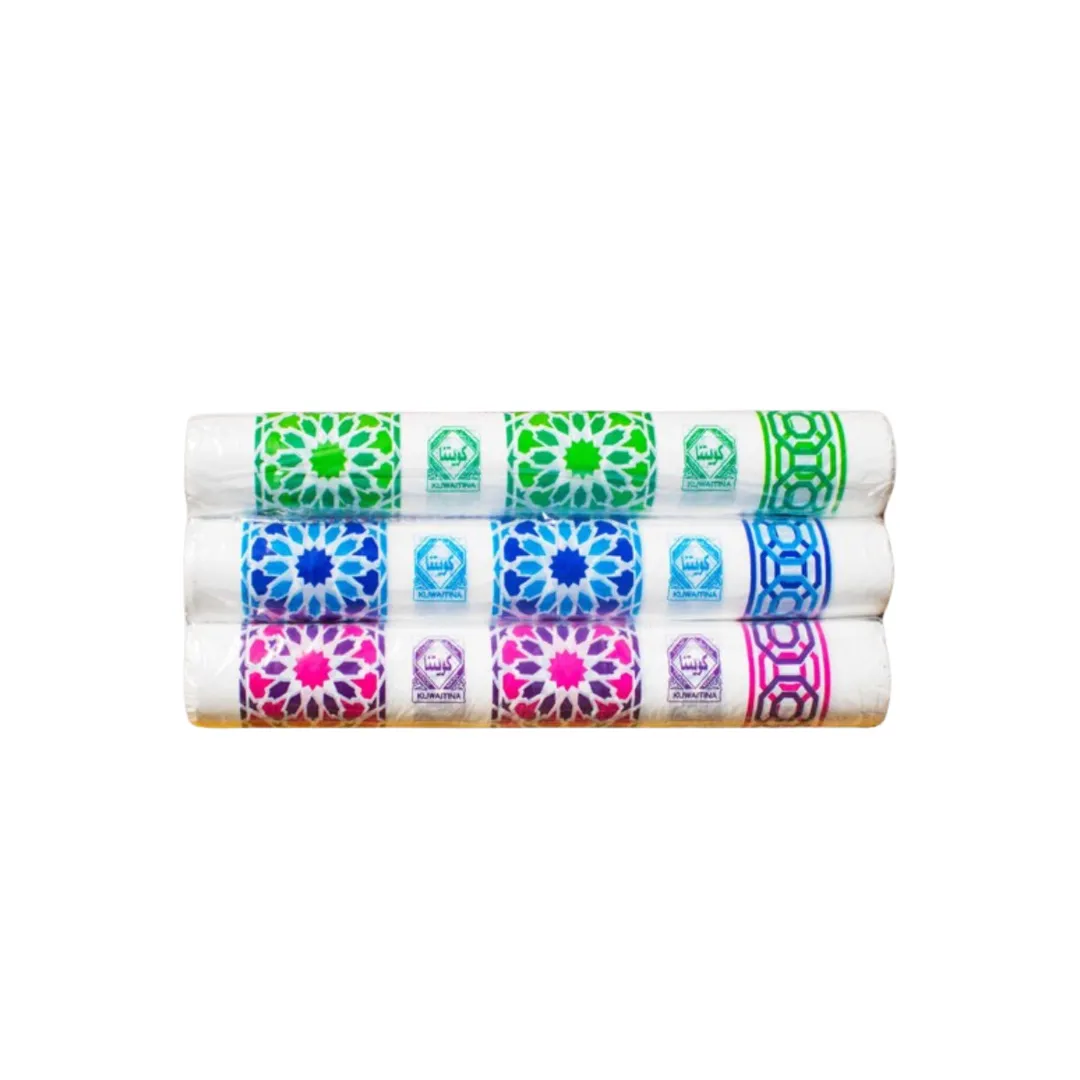 عرض ( 3 حبة رول سفرة كويتنا ملون 22 قطعة - كويتي )