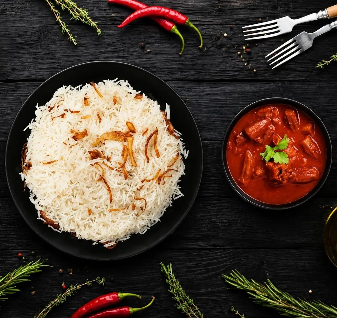 Okra Stew With Meat And White Rice