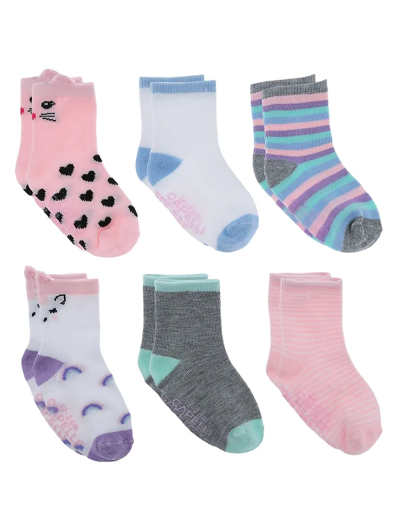 Baby's Kitten & Unicorn 6-Pack Crew Socks