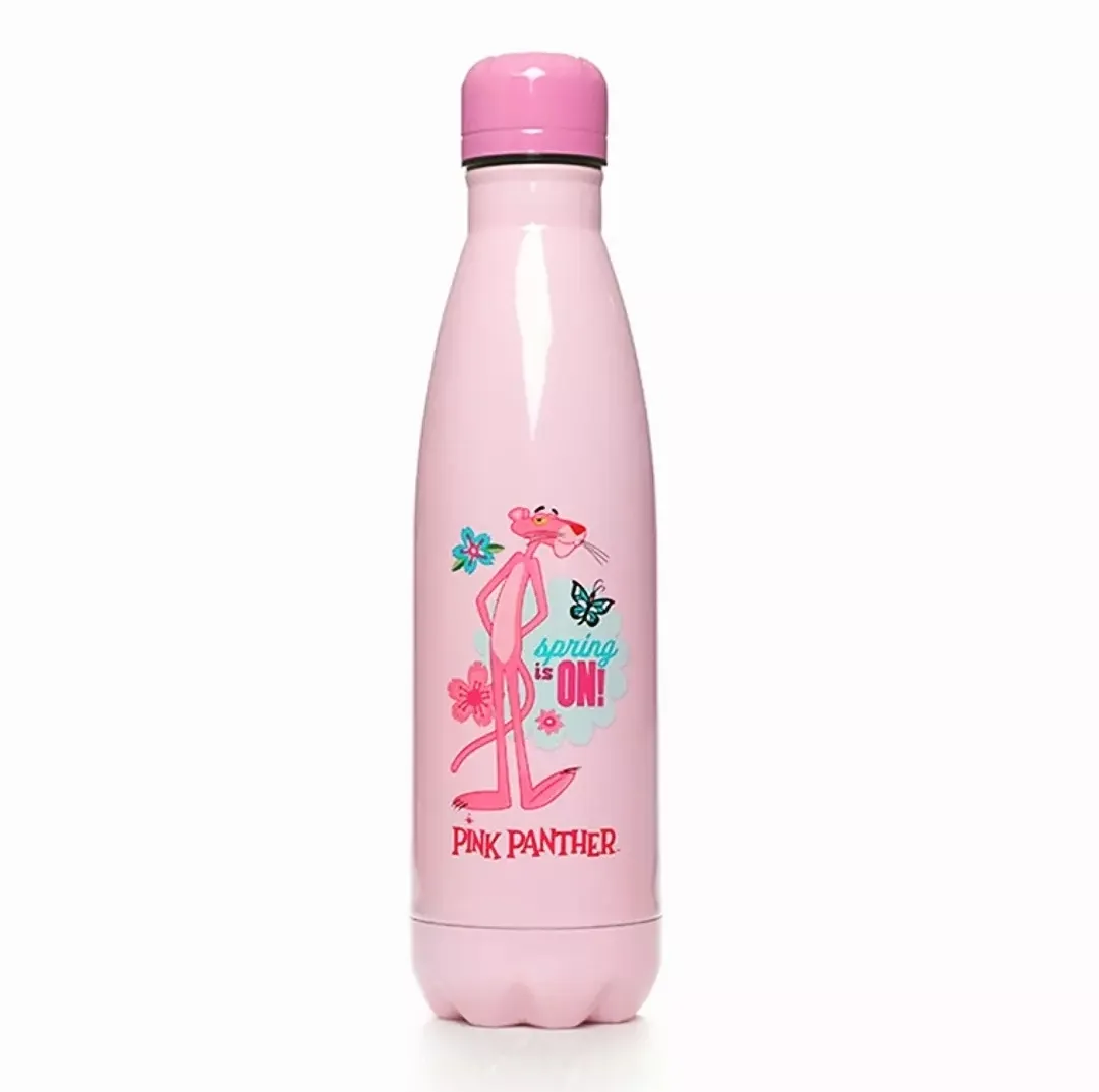 Pink Panther Metal Water Bottle - Spring Is On Panther