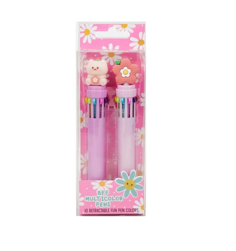 Teddy Bear & Flower Multicolor Pens