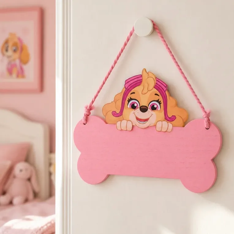 Paw Patrol Skye Wooden Hanging Plaque Pink