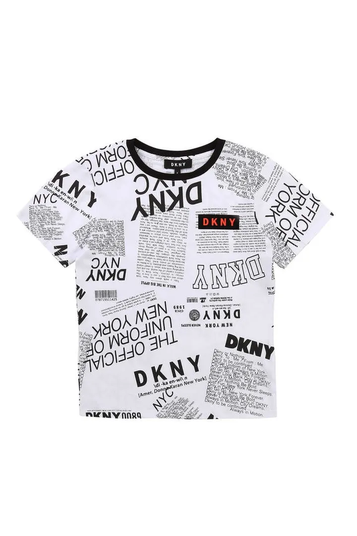 Dkny-Newspaper Print T-Shirt
