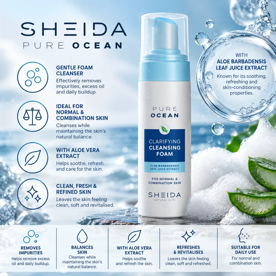 SHEIDA Pure Ocean Clarifying Cleansing Foam for normal and combination skin