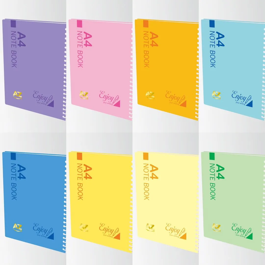 دفتر سلك شفاف انجليزي 4 سطور ATOZ مقاس 8*10