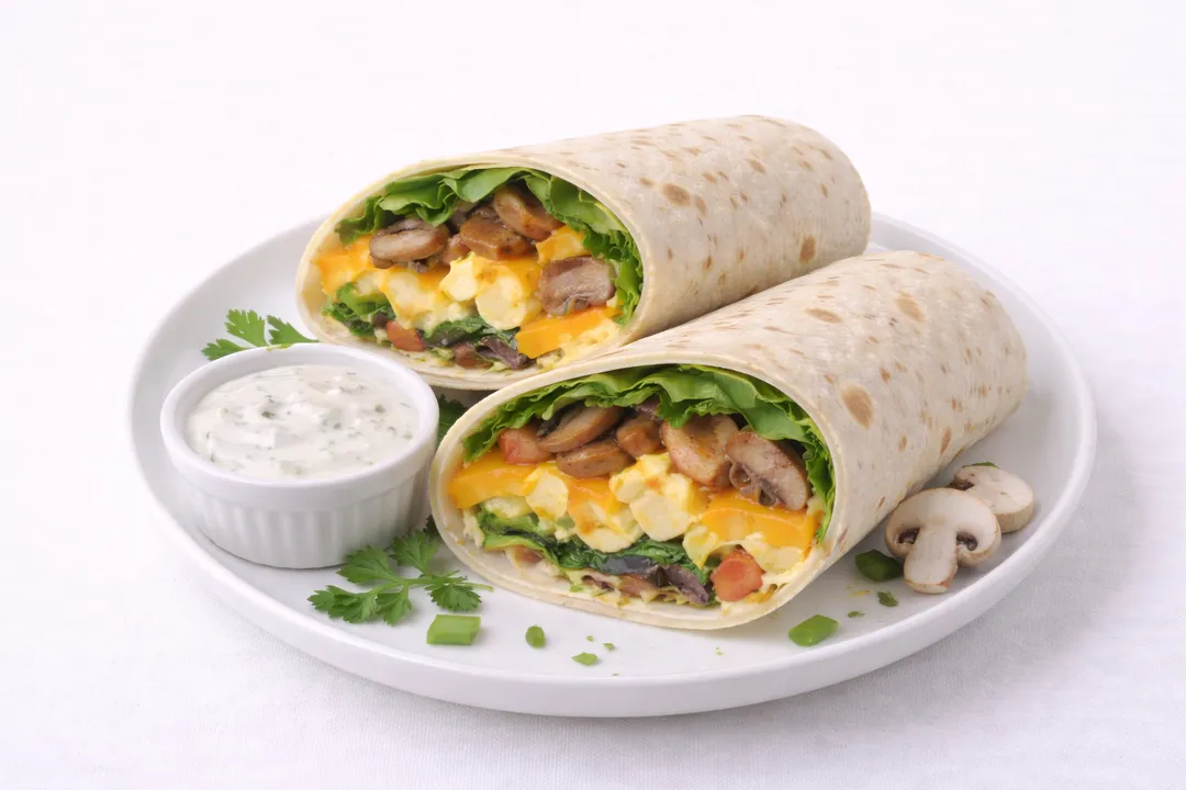 Cheesy Egg Mushroom Wrap 
