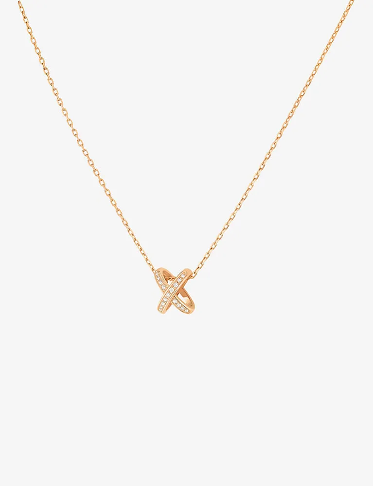 Chaumet Jeux De Liens 18Ct Pink-Gold And Diamond Pendant Necklace