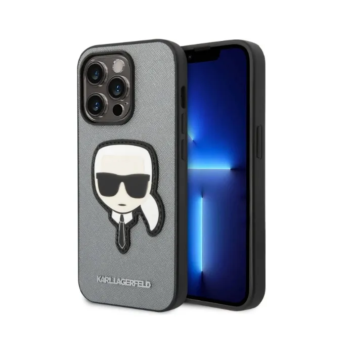 Karl Lagerfeld iPhone 14 Pro Case - Silver