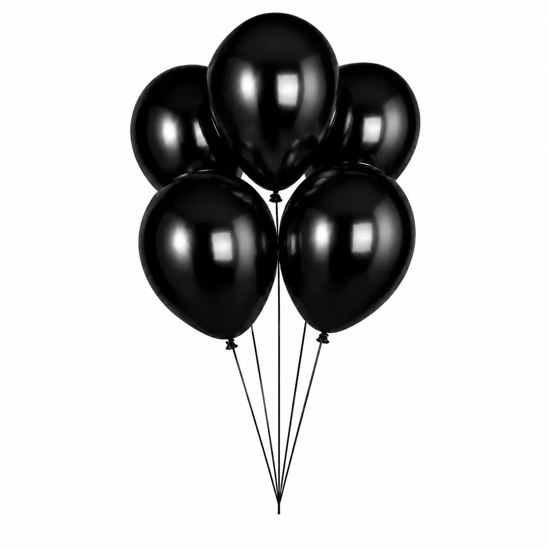 5 Balloons Helium Black